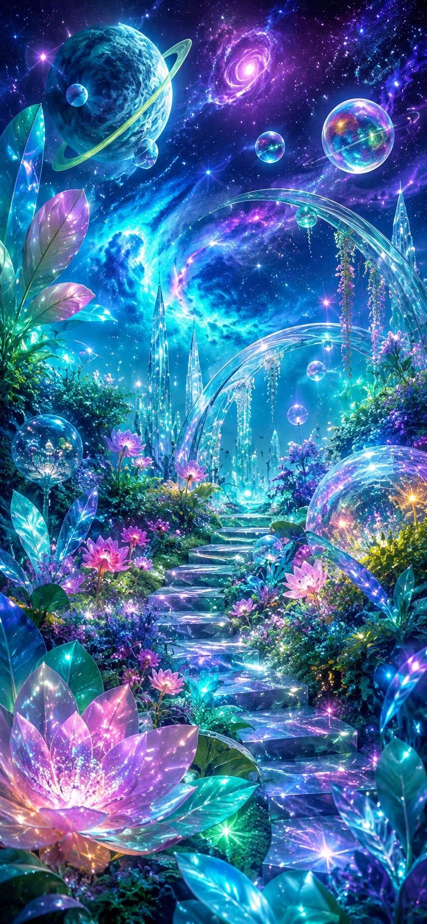 Crystal Garden Galaxy Wallpaper