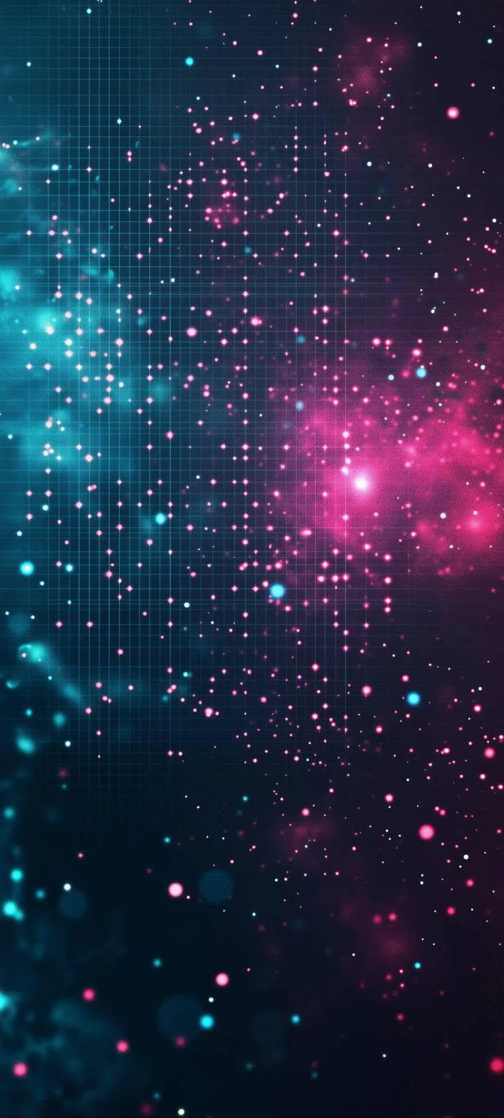 Digital Grid Particles Wallpaper