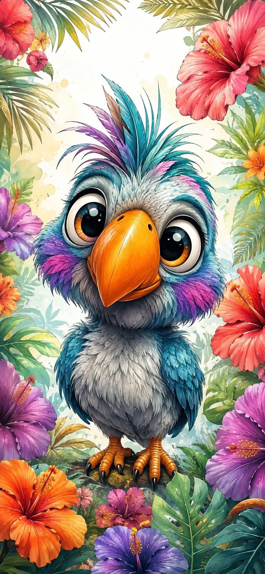 Cute Big-Eyed Bird Wallpaper