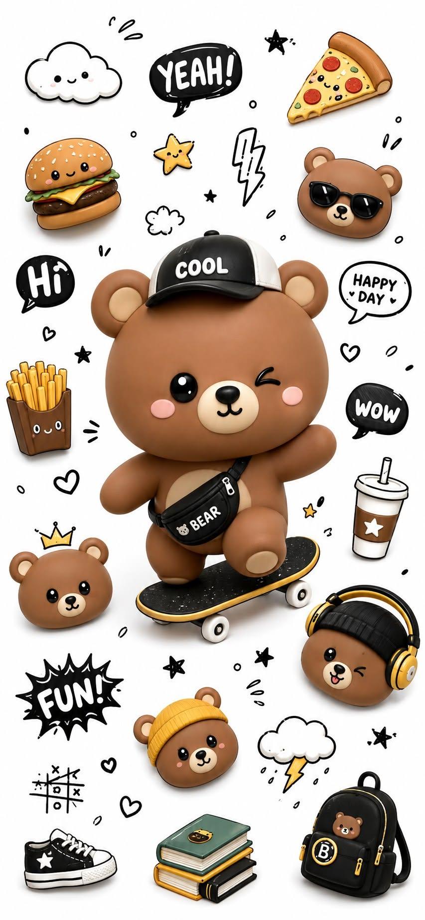 Cool Skateboard Bear Wallpaper