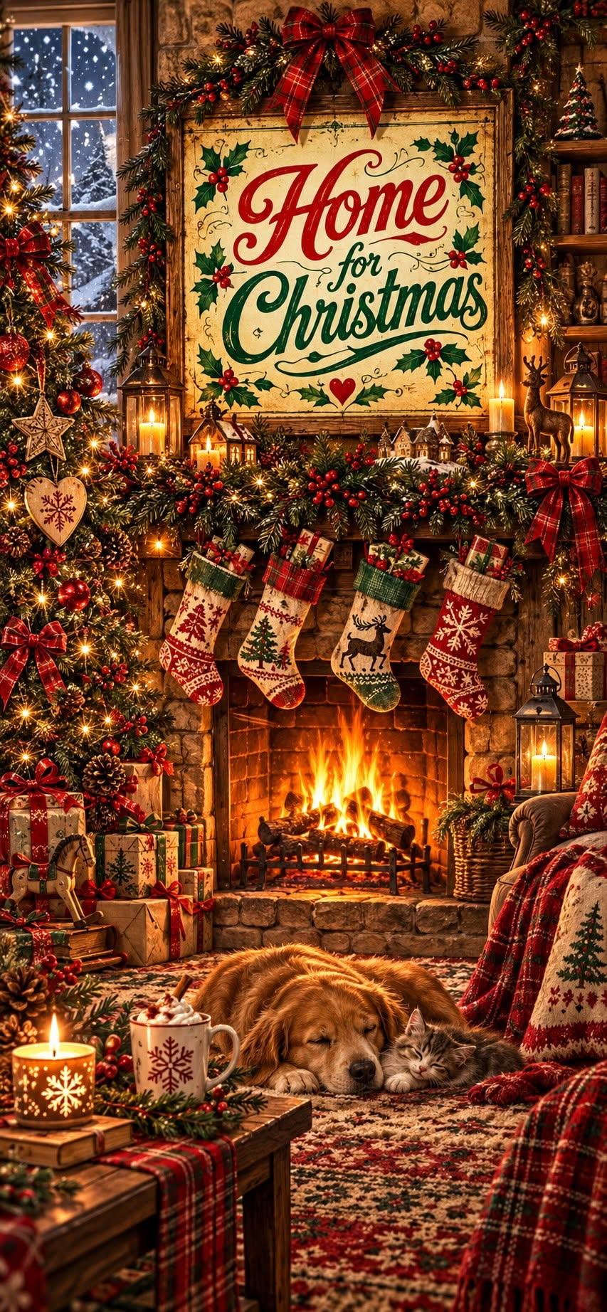 Cozy Home for Christmas Wallpaper