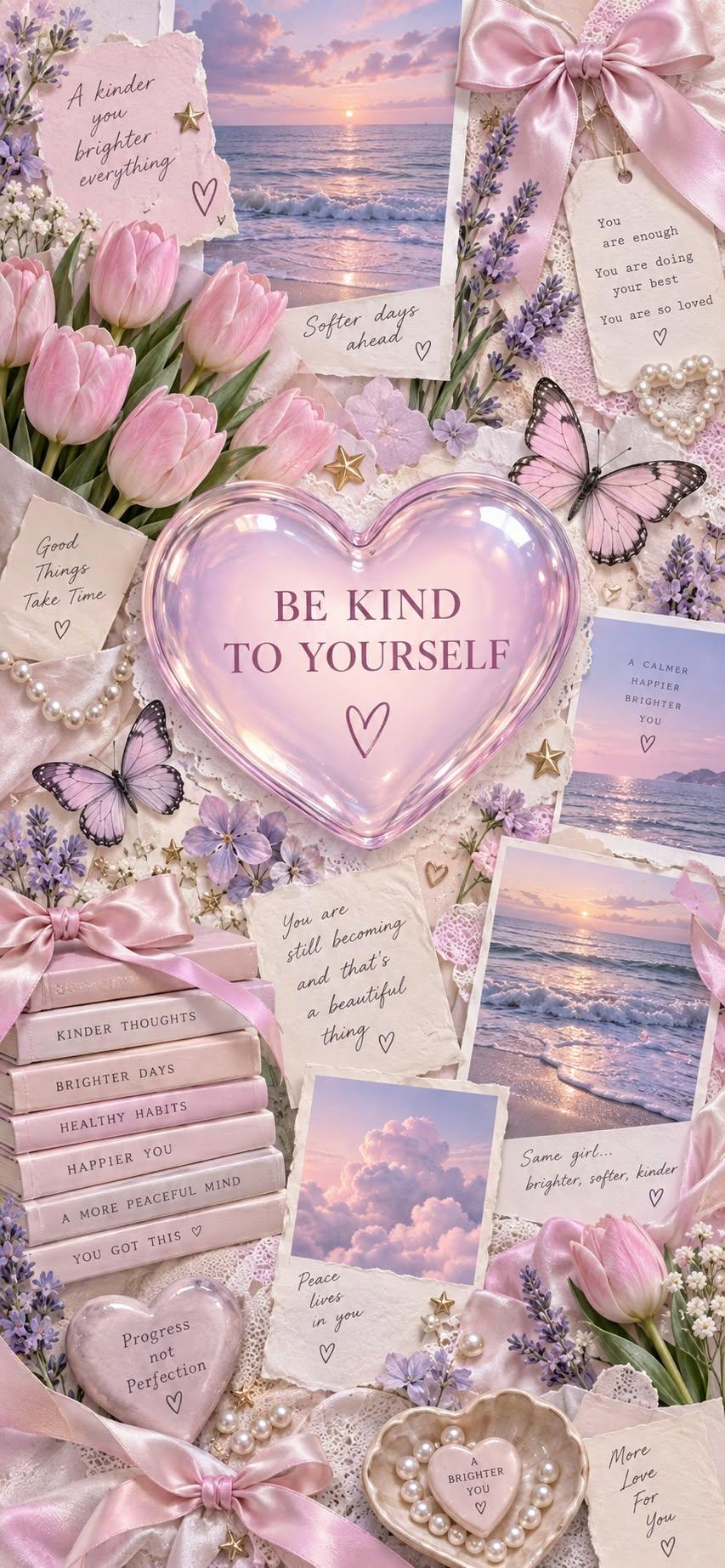 Be Kind to Yourself Pink Wallpaper