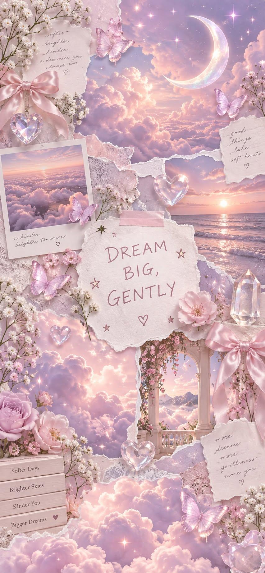 Dream Big Gently Pink Wallpaper