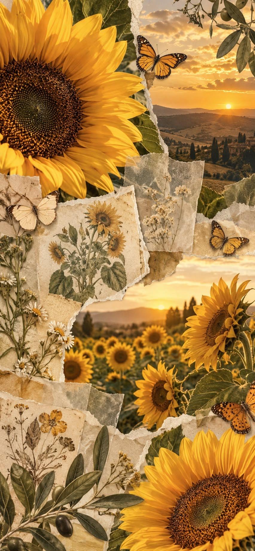 Golden Sunflower Sunset Wallpaper