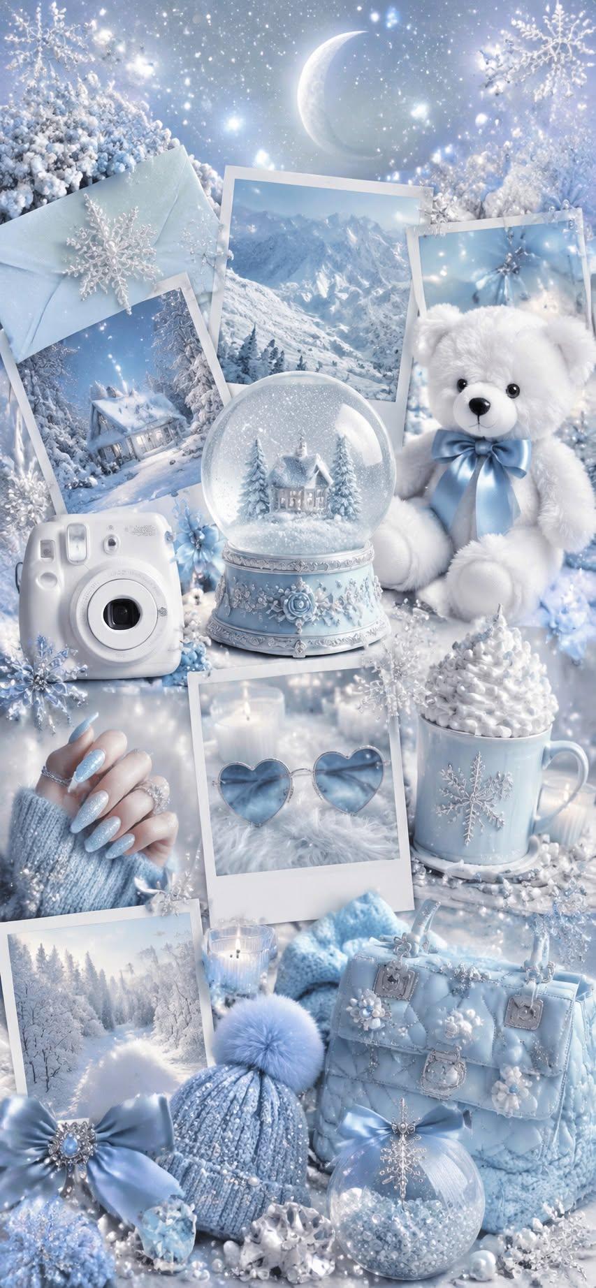 Icy Blue Winter Scrapbook Wallpaper