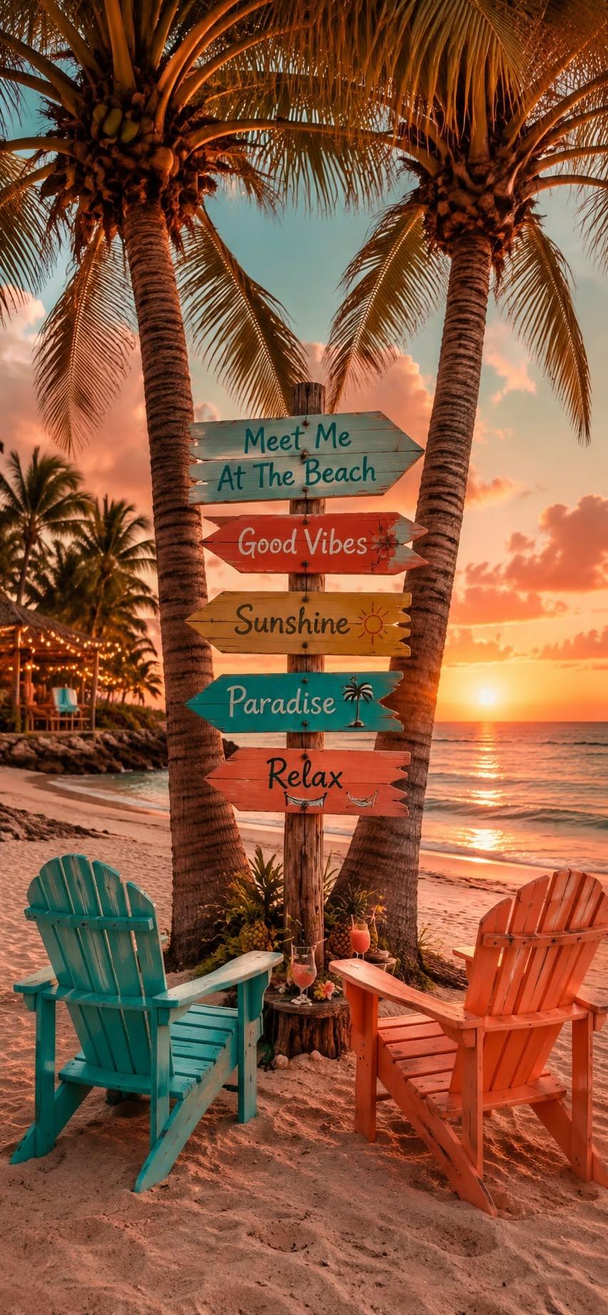 Tropical Beach Sunset Wallpaper