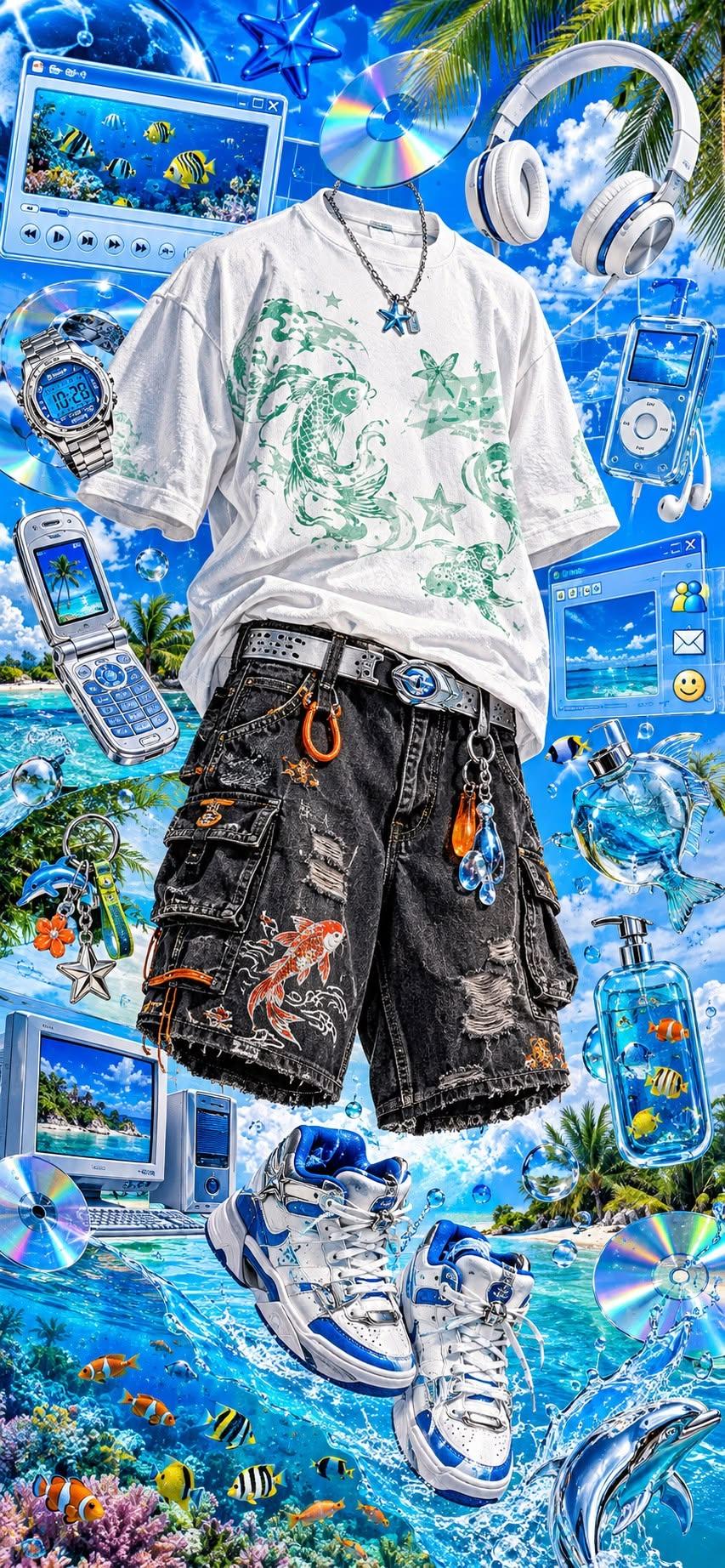 Frutiger Aero Aquatic Streetwear Wallpaper