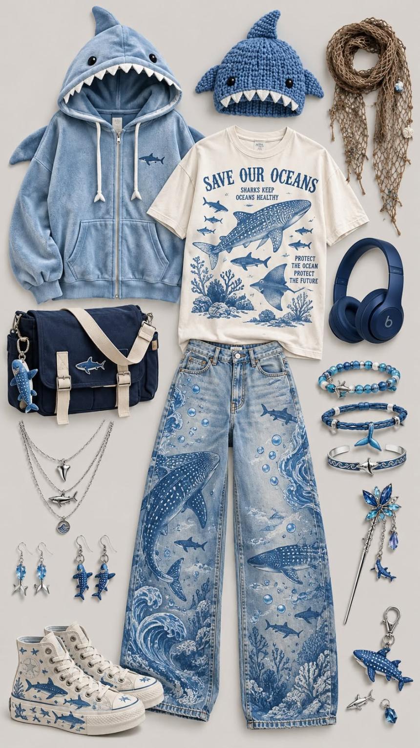 Shark Outfit Wallpaper with Save Our Oceans Tee and Whale Shark Jeans
